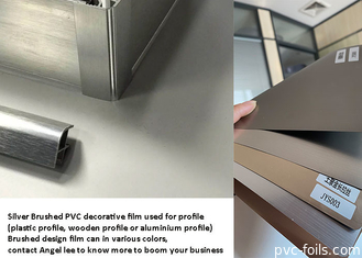 Phim trang trí PVC chống cháy 1240mm Kim loại bạc chải
