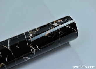 Phim trang trí PVC hạt đá cẩm thạch đen bóng cao cho sơn 2D, chống nước