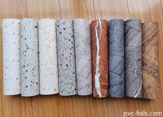 Bộ phim trang trí PVC có thiết kế đá cẩm thạch bóng cho lớp phủ đồ nội thất máy ép chân không