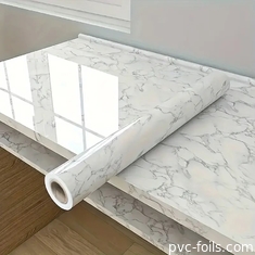 Dầu chống đá cẩm thạch trắng tự dán phim trang trí PVC dễ dàng dán cho trang trí gia đình DIY