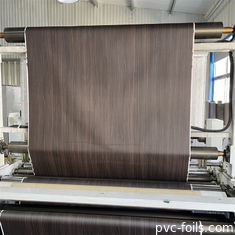 Dark Wooden Grain Laminate PVC Foil Membrane Cho MDF Cabinet Door Vacuum Press