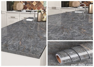 Matt Grey nhà bếp Mặt bàn làm việc Vinyl tự dính cho tủ mặt bàn
