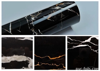 Trang trí nội thất Granite PVC Tự dính Phim đá cẩm thạch đen Bọc Vinyl cho mặt bàn