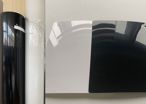 Tấm màng PVC có độ bóng cao cho cửa tủ Màu trắng sữa Đen
