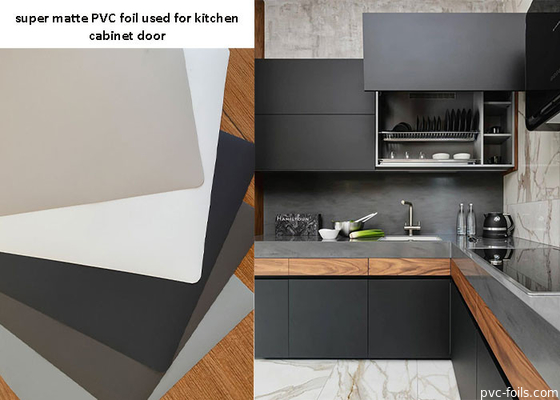 Lá trang trí PVC siêu mờ màu đen cho cửa tủ bếp