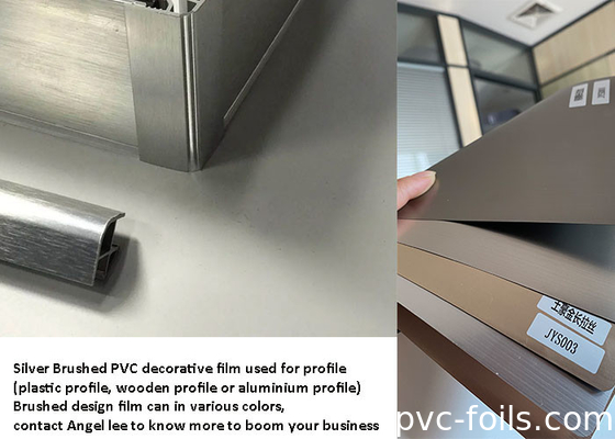 Phim trang trí PVC chống cháy 1240mm Kim loại bạc chải