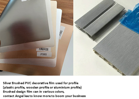 Màng bọc PVC chải bạc kim loại cho cấu hình khung Chống trầy xước