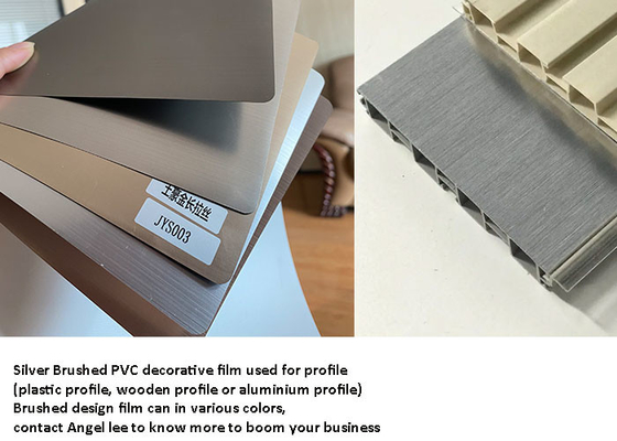 Màng bọc PVC chải bạc kim loại cho cấu hình khung Chống trầy xước