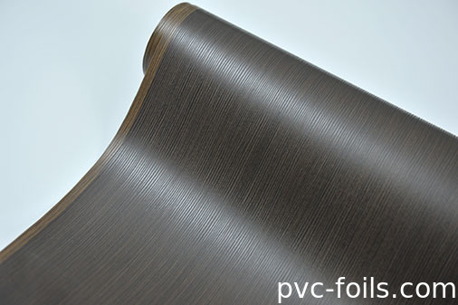 Foshan Custom gỗ hạt PVC giấy trang trí cho cửa niêm mạc