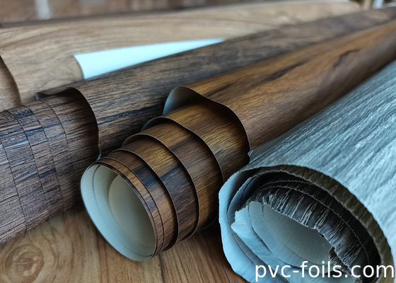 Phim bọc PVC hạt gỗ óc chó tối để đổi mới nắp tủ