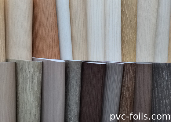 Phim trang trí PVC với hạt gỗ siêu mờ cho hồ sơ và bao bì bảng WPC