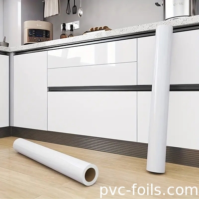 Bức tường PVC tự dán màu trắng sáng - dễ dàng xẻ và dán cho nhà bếp