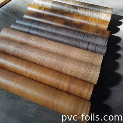 0.14mm PVC trang trí phim mạ gỗ kết cấu phim mạ gỗ thiết kế cho tấm mạ