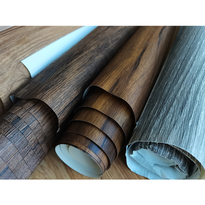 0.35mm Deep Emboss PVC Decorative Film Dark Wood Pvc Membrane Foil cho cửa tủ đồ nội thất