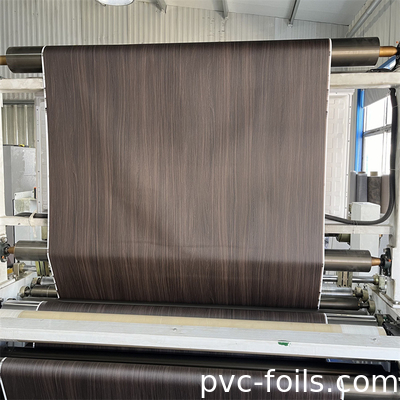 Dark Wooden Grain Laminate PVC Foil Membrane Cho MDF Cabinet Door Vacuum Press