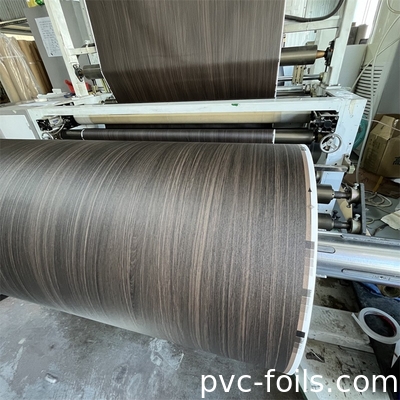 Đen gỗ hạt đúc PVC giấy trang trí cho cửa tủ MDF Press màng chân không