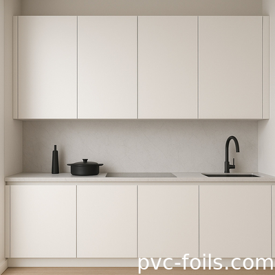Bộ phim PVC nhẹ với kết thúc siêu mờ cho cửa và cửa tủ đồ nội thất