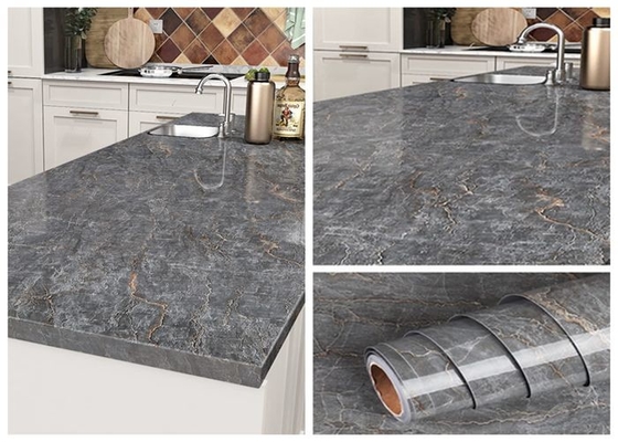 Matt Grey nhà bếp Mặt bàn làm việc Vinyl tự dính cho tủ mặt bàn