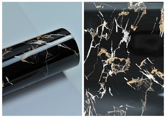 Trang trí nội thất Granite PVC Tự dính Phim đá cẩm thạch đen Bọc Vinyl cho mặt bàn