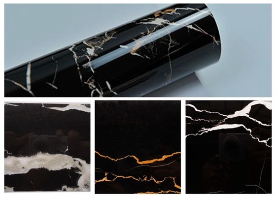 Trang trí nội thất Granite PVC Tự dính Phim đá cẩm thạch đen Bọc Vinyl cho mặt bàn